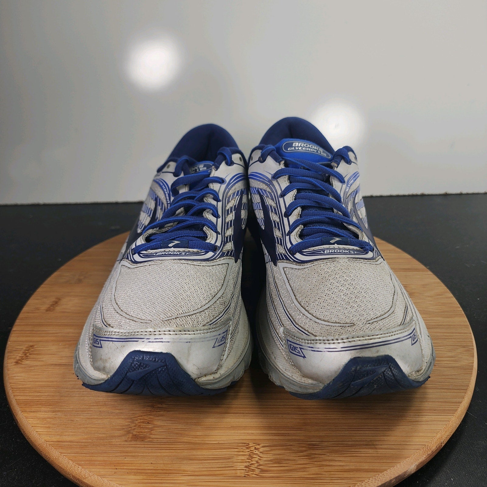 Men's Brooks Glycerin 15 Low Sz 10 010100 Gray Blue Mesh Running Sneakers Shoes