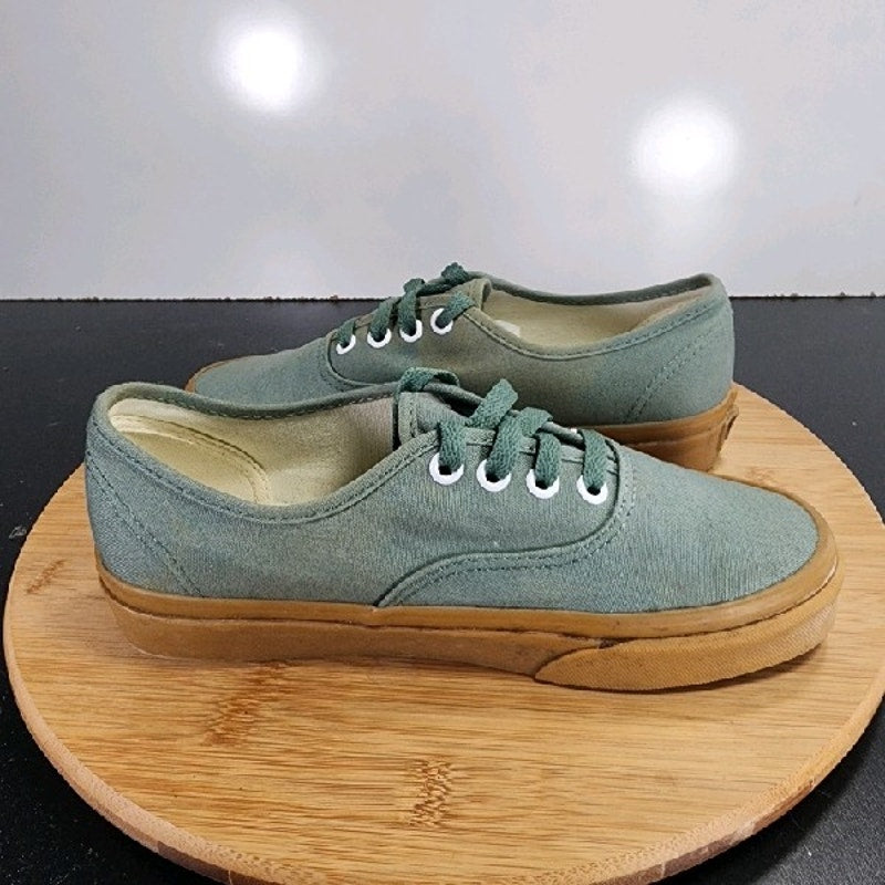 VANS Classic Low Sz 6 Womens 009150 Green Canvas Skateboarding Sneakers Shoes