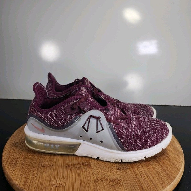 Nike Air Max Sequent 3 Sz 8.5 Womens 008995 Burgundy Bordeaux Running Sneakers