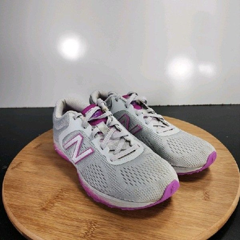 New Balance Fresh Foam Sz 3 Big Kids 009189 Gray Purple Running Sneakers Shoes