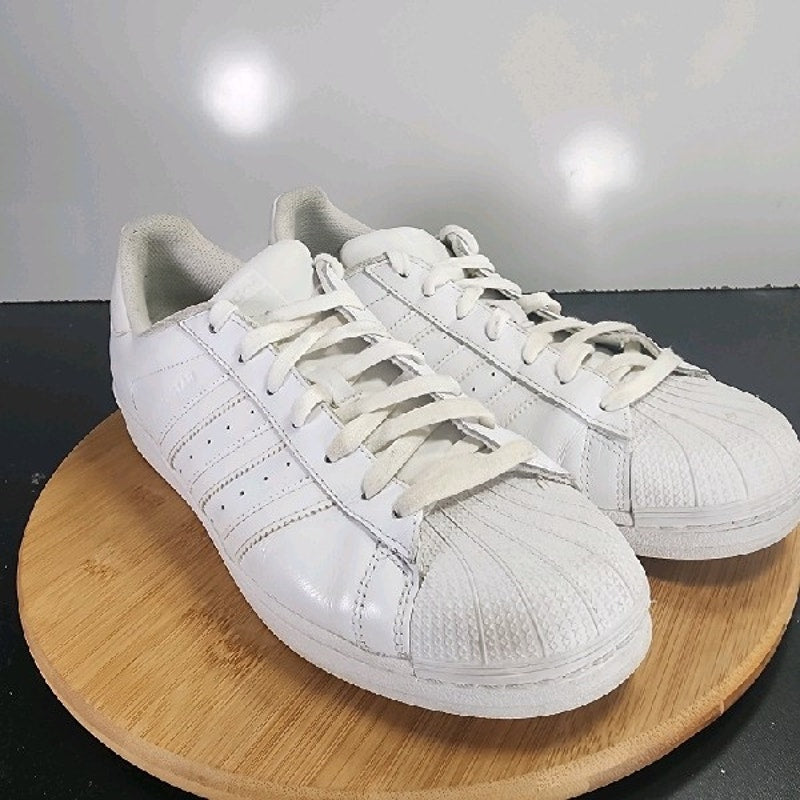 adidas Superstar Low Sz 10.5 Mens 009118 Triple White Running Athletic Sneakers