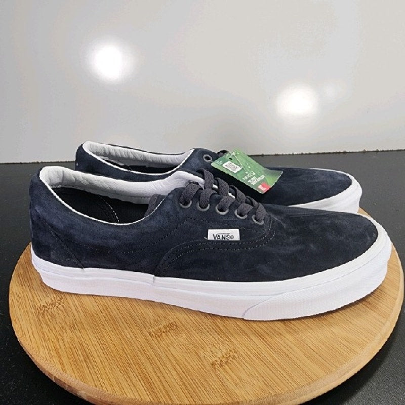 VANS Classic Low Sz 9 Mens 009231 Blue White Suede Skateboarding Sneakers Shoes