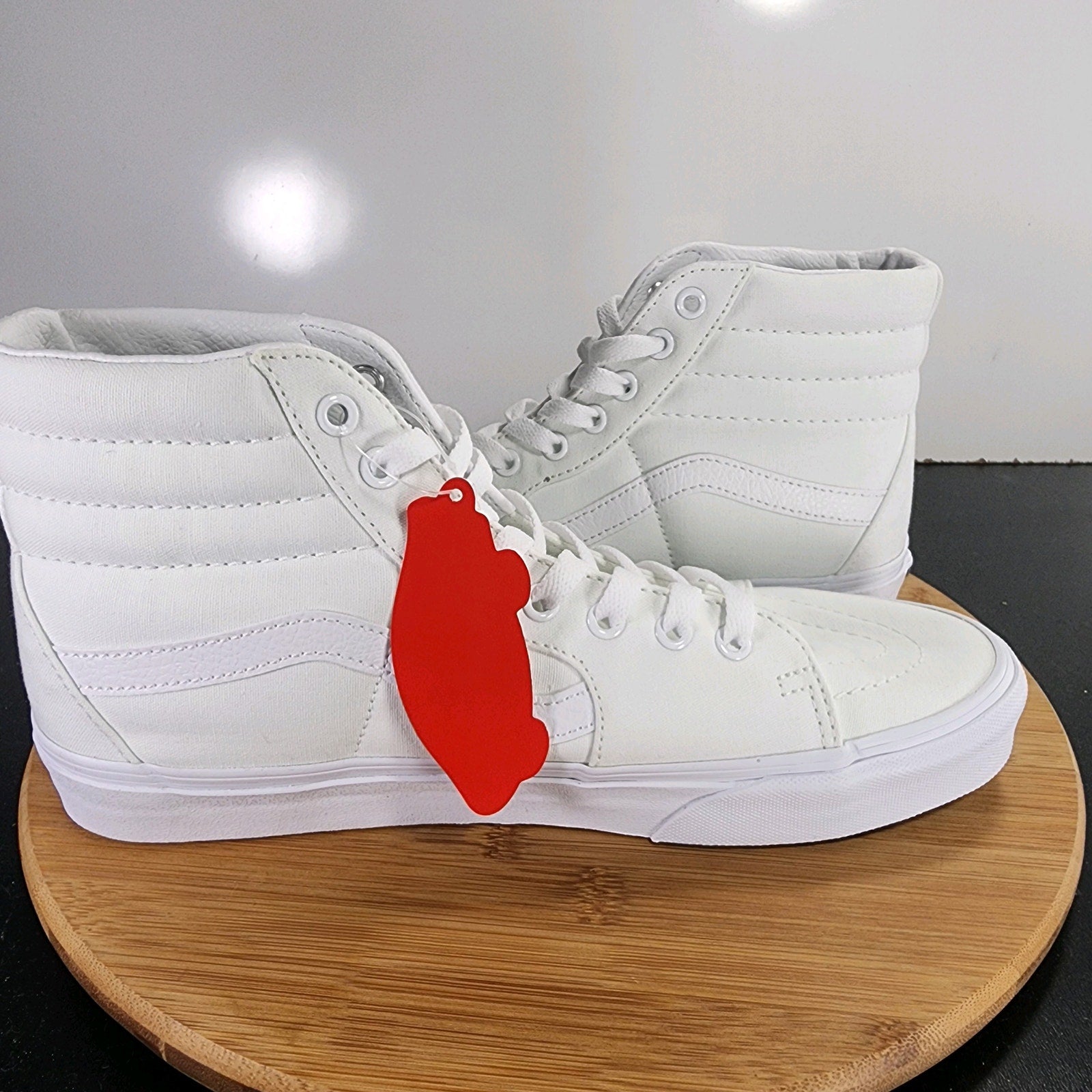 VANS Sk8-High Sz Sz 9.5 Mens 009392 Triple White Canvas Skateboarding Sneakers