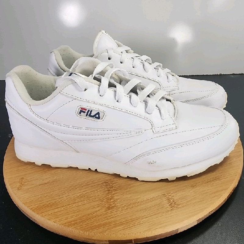 FILA Classico 9 Low Sz 10 Mens 009127 White Leather Running Training Sneakers