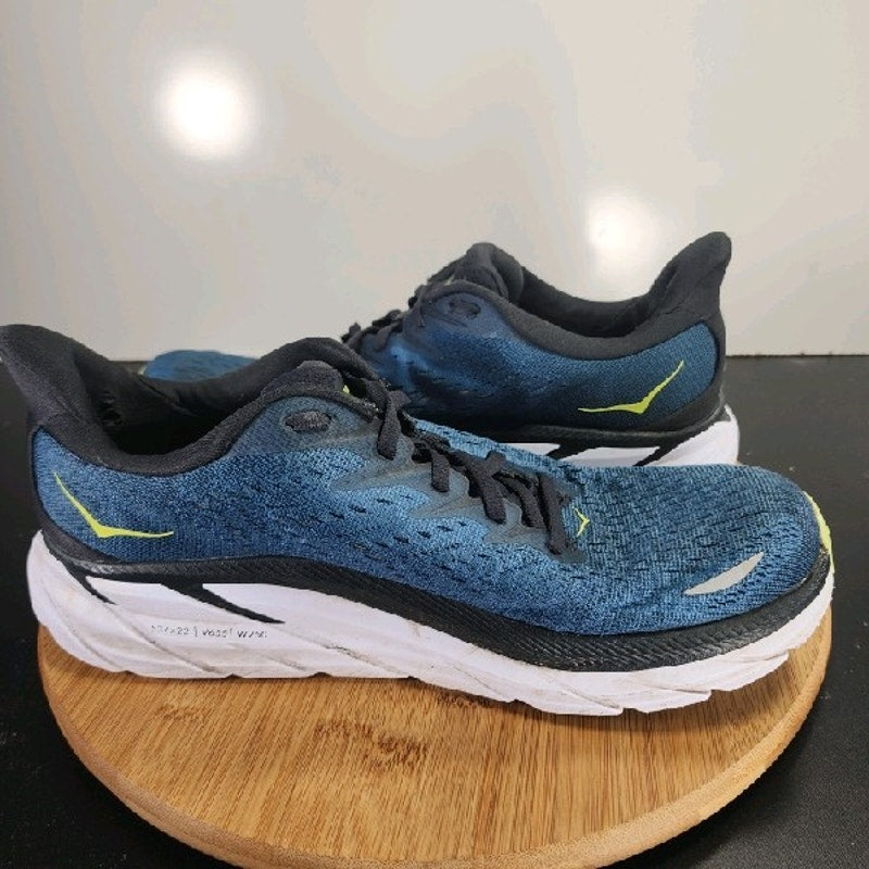 Hoka One One Clifton 8 Low Sz 10Mens 008939 Blue Green Running Athletic Sneakers