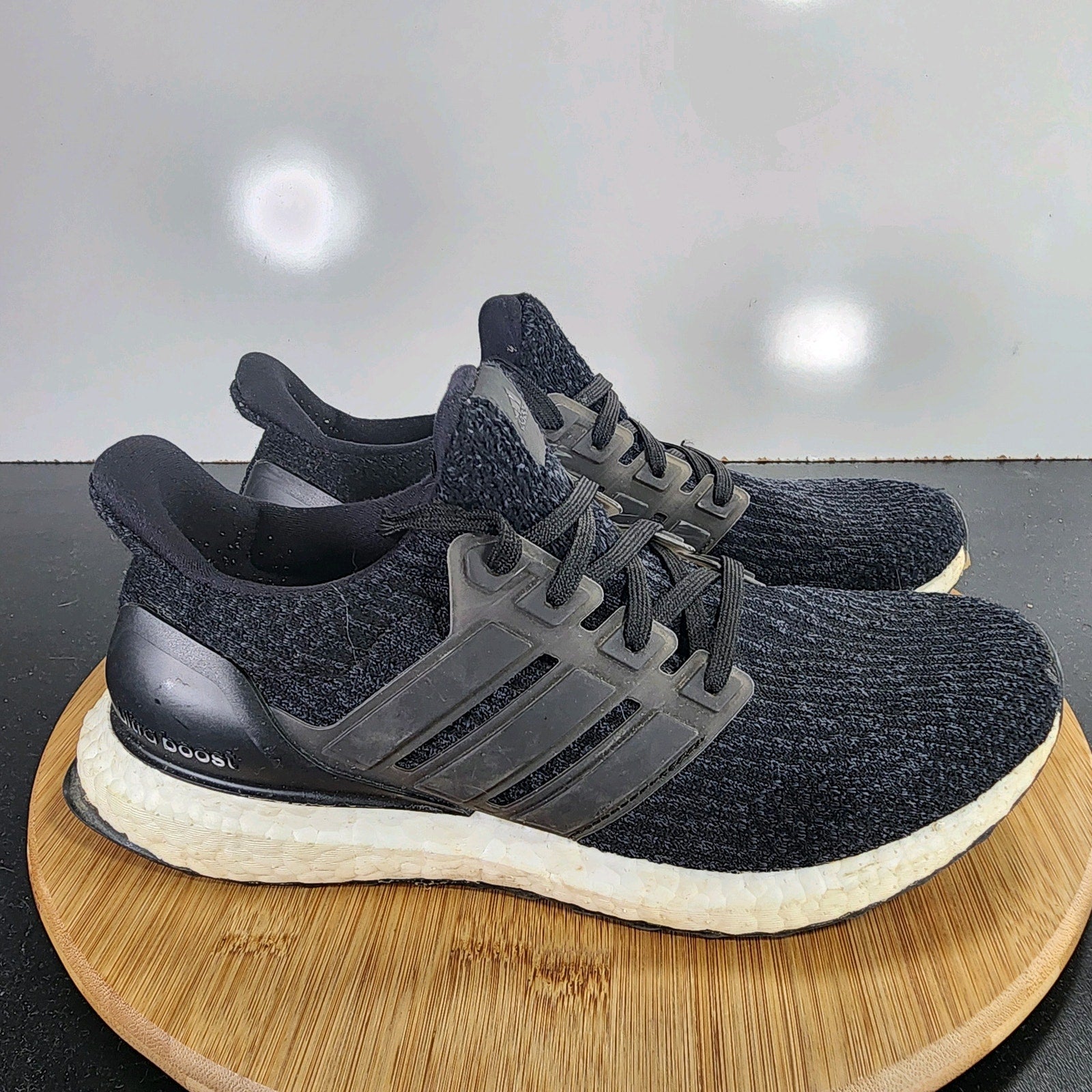 adidas Ultraboost Sz 8 Womens 009476 Black PrimeKnit Running Trainers Sneakers