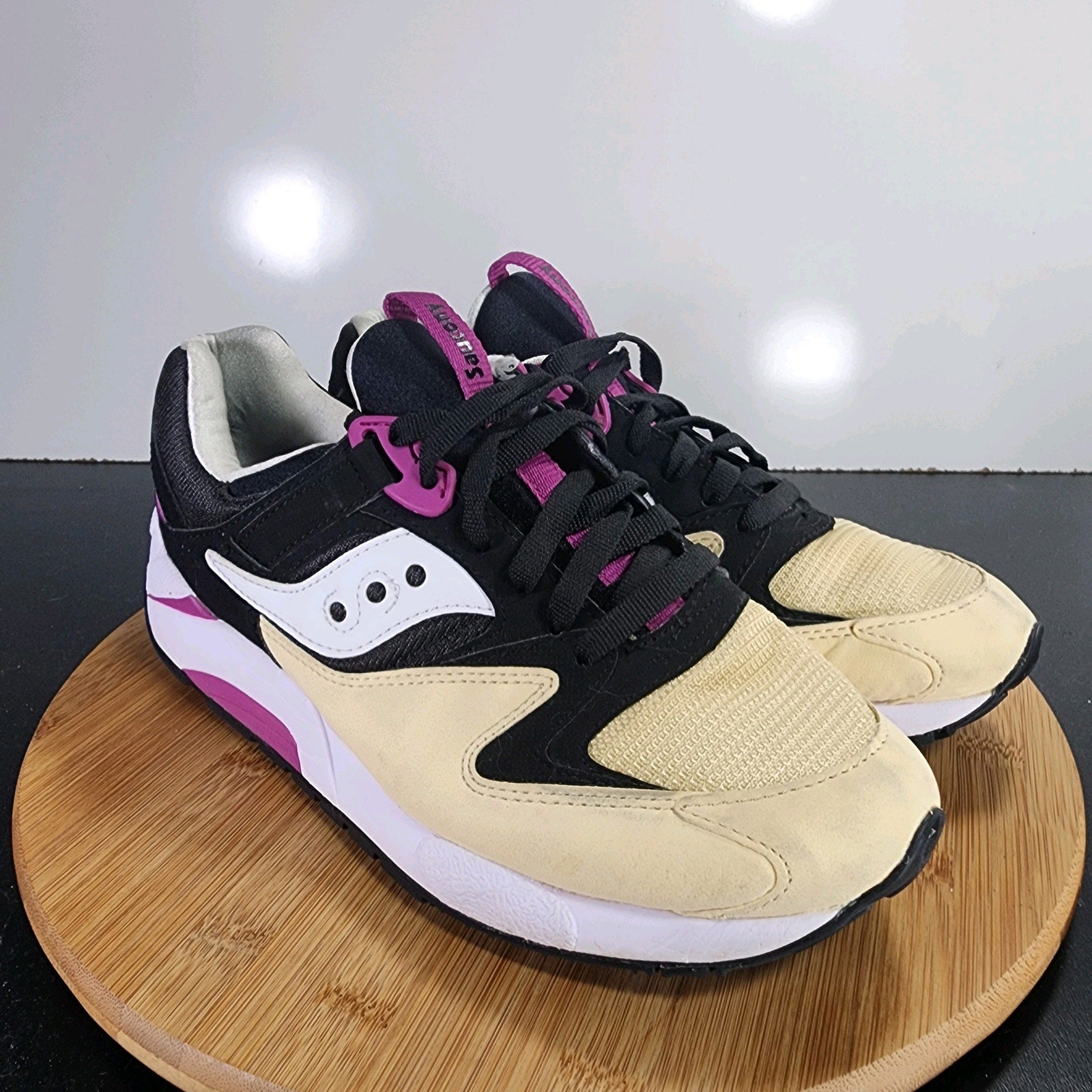 Saucony Grid 9000 Sz 8.5 Mens 009413 Black Cream Purple Running Sneakers Shoes