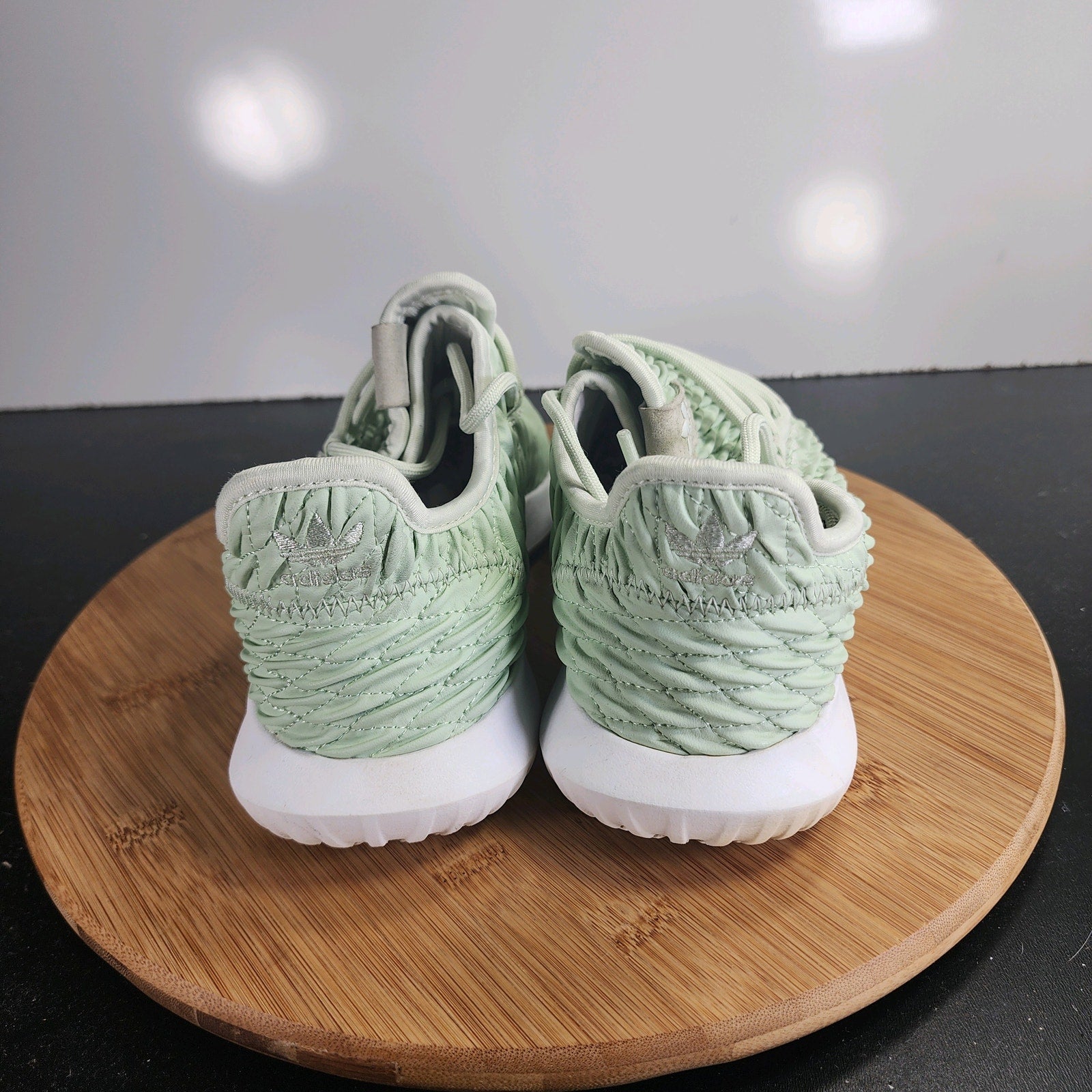 Womens adidas Tubular Shadow Sz 7.5 009821 Green Leather Caual Sneakers Shoes