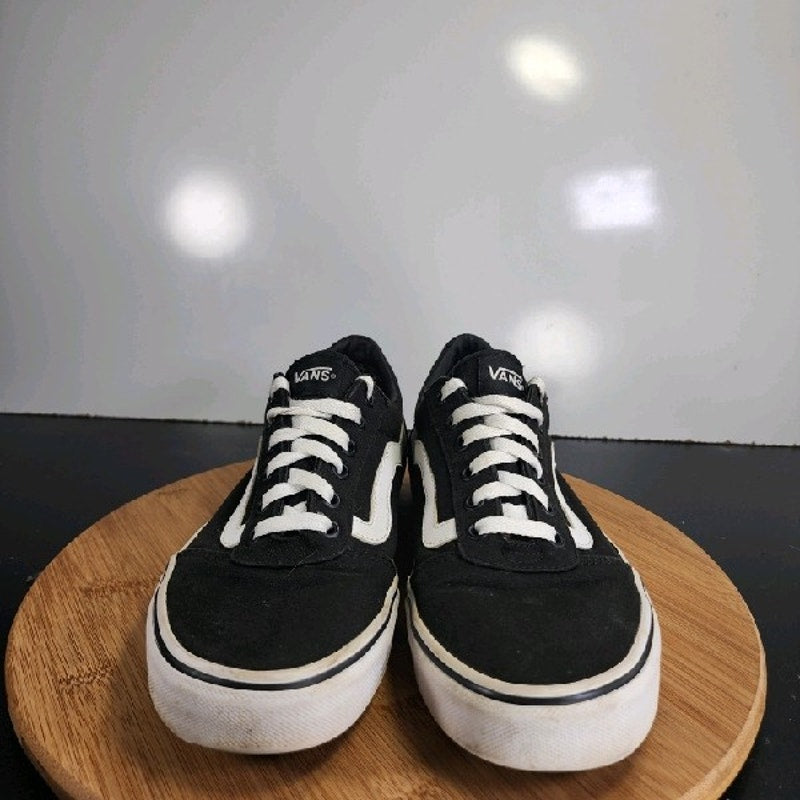 VANS Old Skool Low Sz 10 Womens 008988 Black White Canvas Skateboarding Sneakers