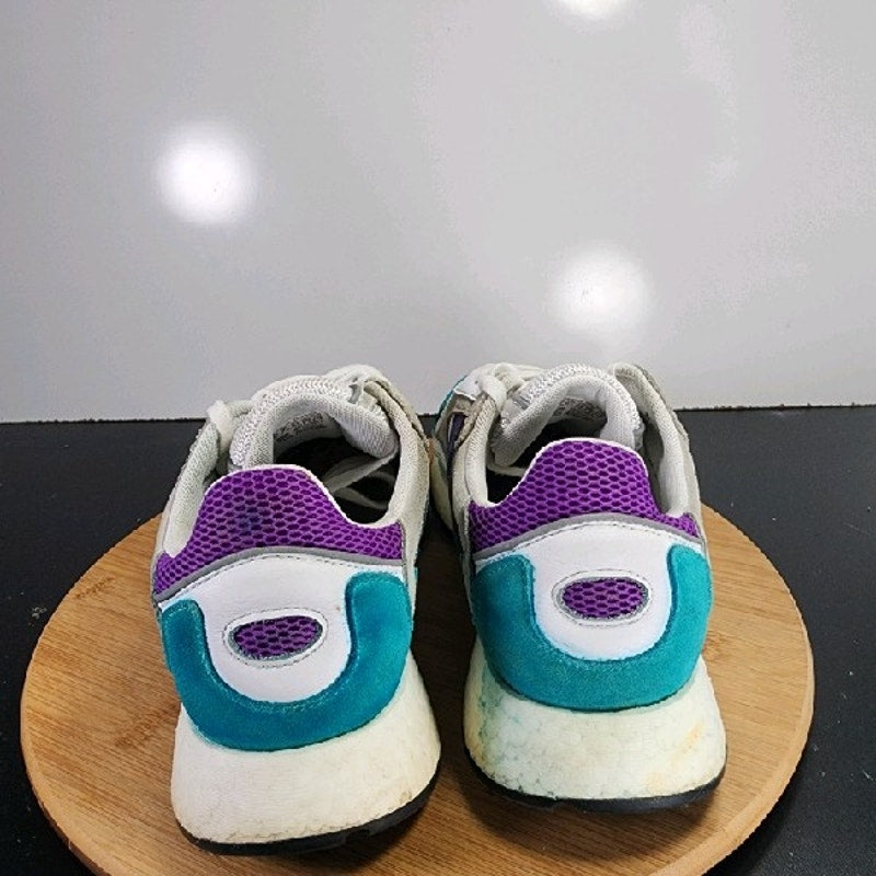 adidas Tresc Run Low Sz 10 Mens 008999 White Purple Aqua Blue Running Sneakers