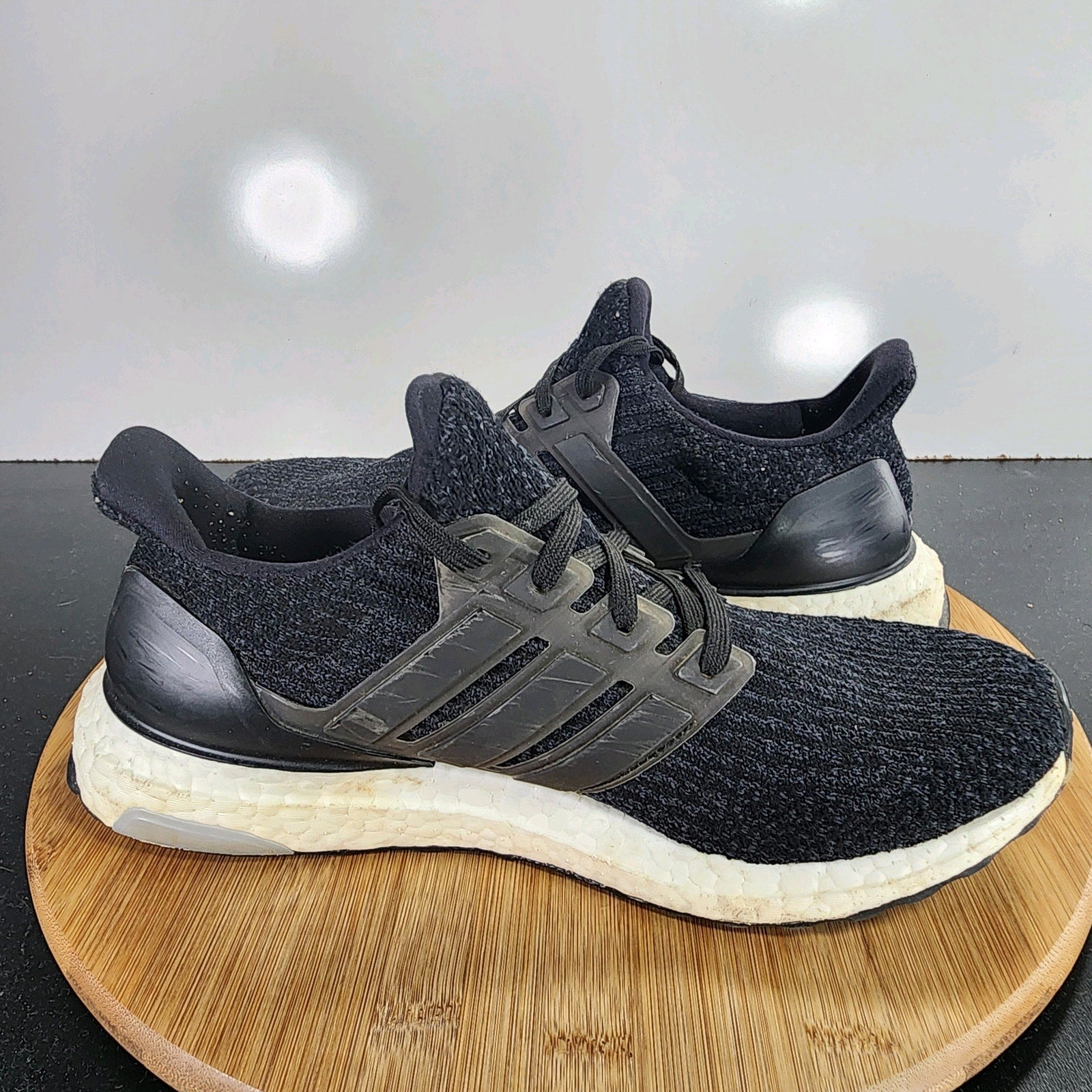 adidas Ultraboost Sz 8 Womens 009476 Black PrimeKnit Running Trainers Sneakers