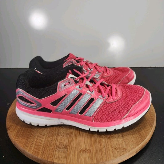 adidas Duramo Low Sz 9 Womens 009017 Pink Silver Black Running Athletic Sneakers