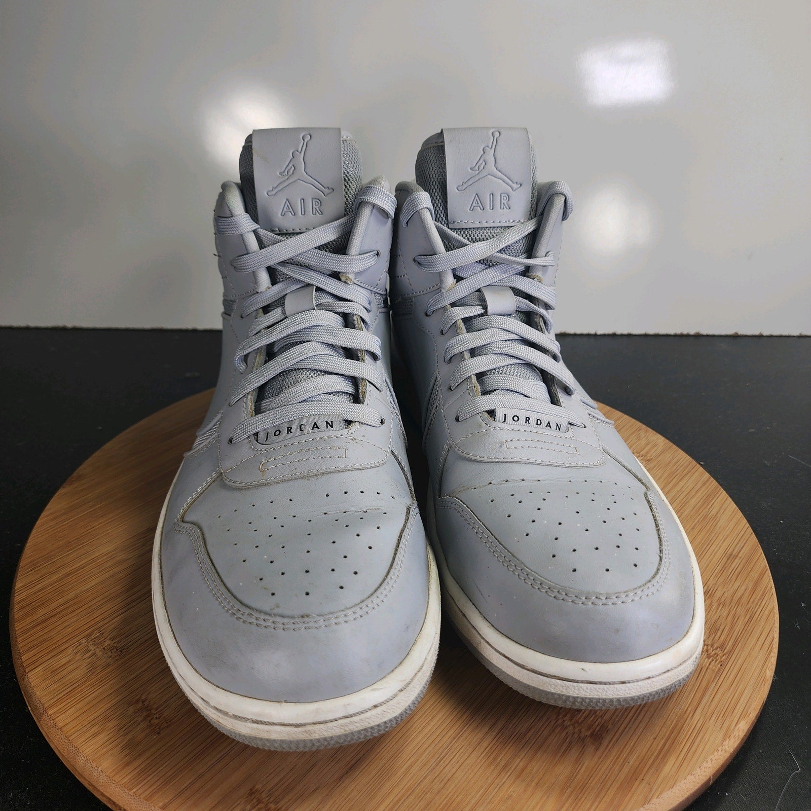 Men's Nike Air Jordan Heritage Mid Sz 13 010056 Gray Leather Basketball Sneakers