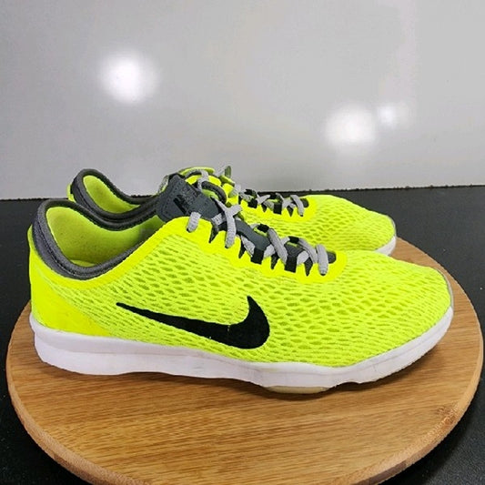 Nike Zoom Fit Sz 8.5 Womens 009302 Neyon Yellow Black Running Trainers Sneakers