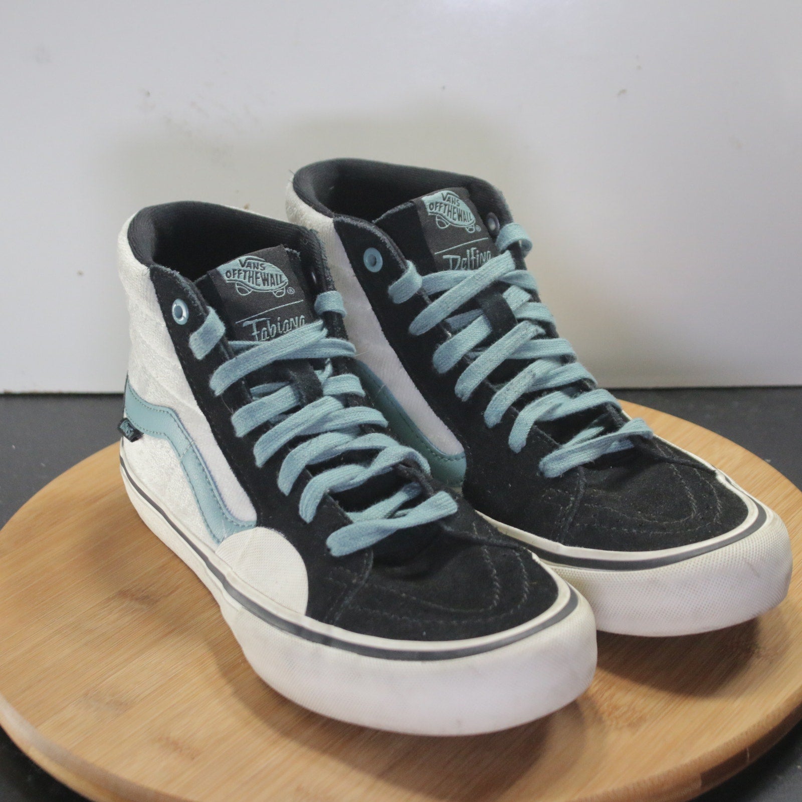 VANS Sk8-Hi Fabiana Delfino 7youth=8.5womens 007921 Black Blue Skating Sneakers