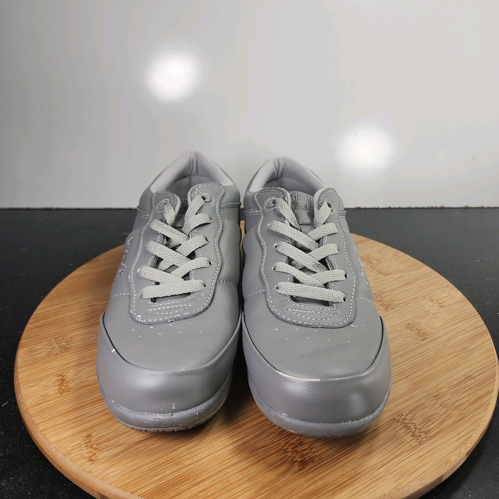 Women's Propet Washable Walkers Sz 9 010174 Grey Leather Walking Sneakers Shoes