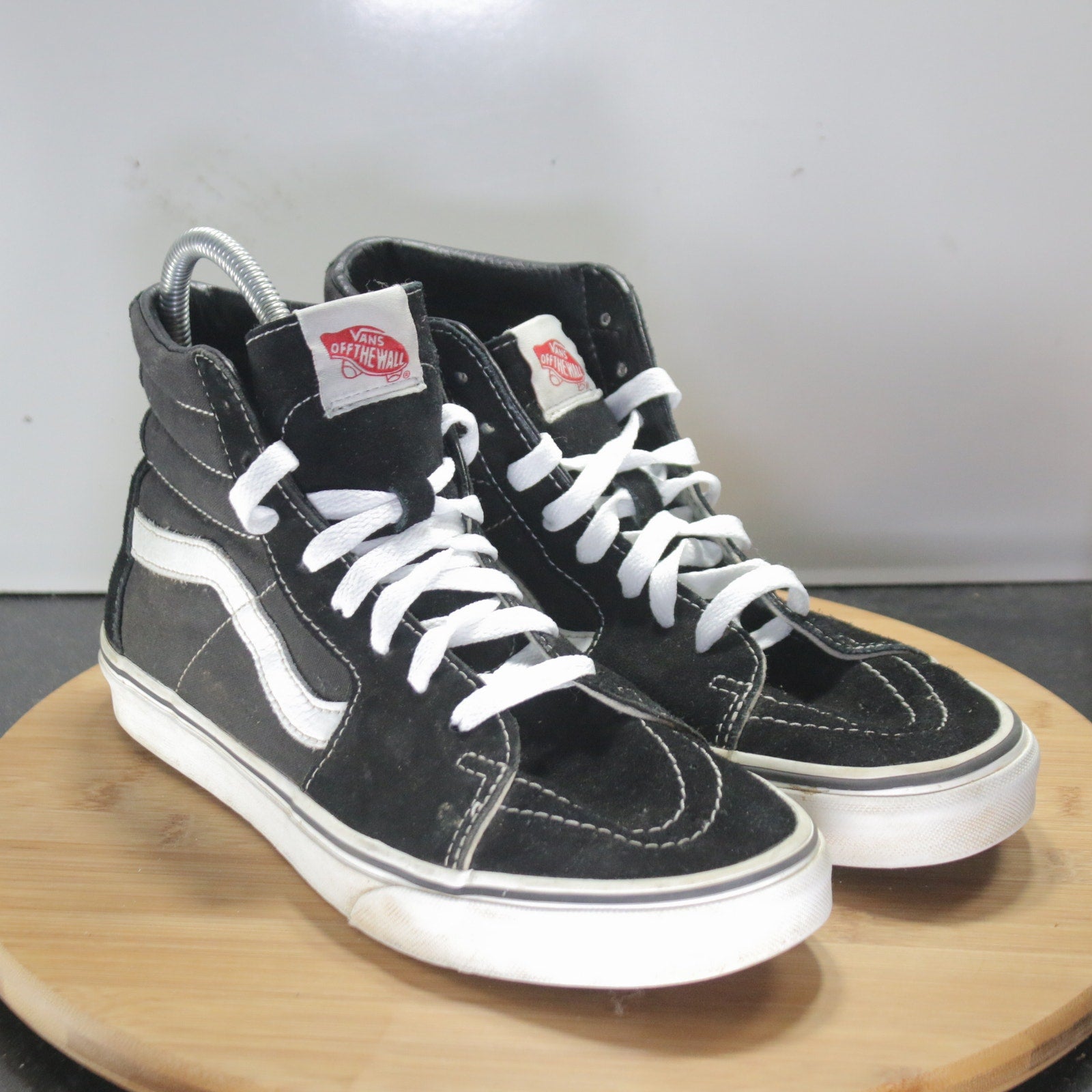 VANS Sk8-High Size 9 Womens 008582 Black White Canvas Skateboarding Sneakers