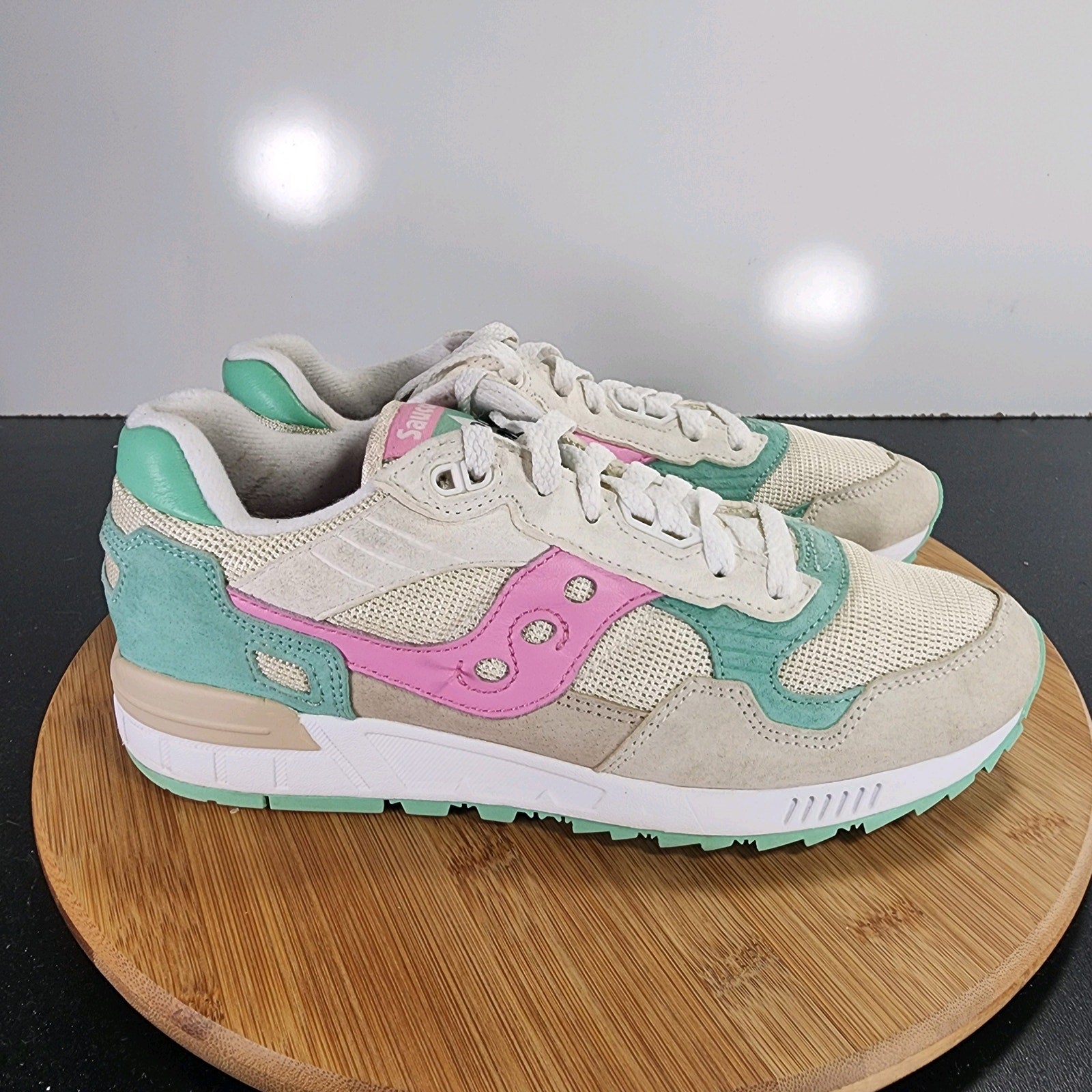 Saucony Shadow 5000 Low Sz 7.5 Mens 009464 Green Pink Lifestyle Running Sneakers