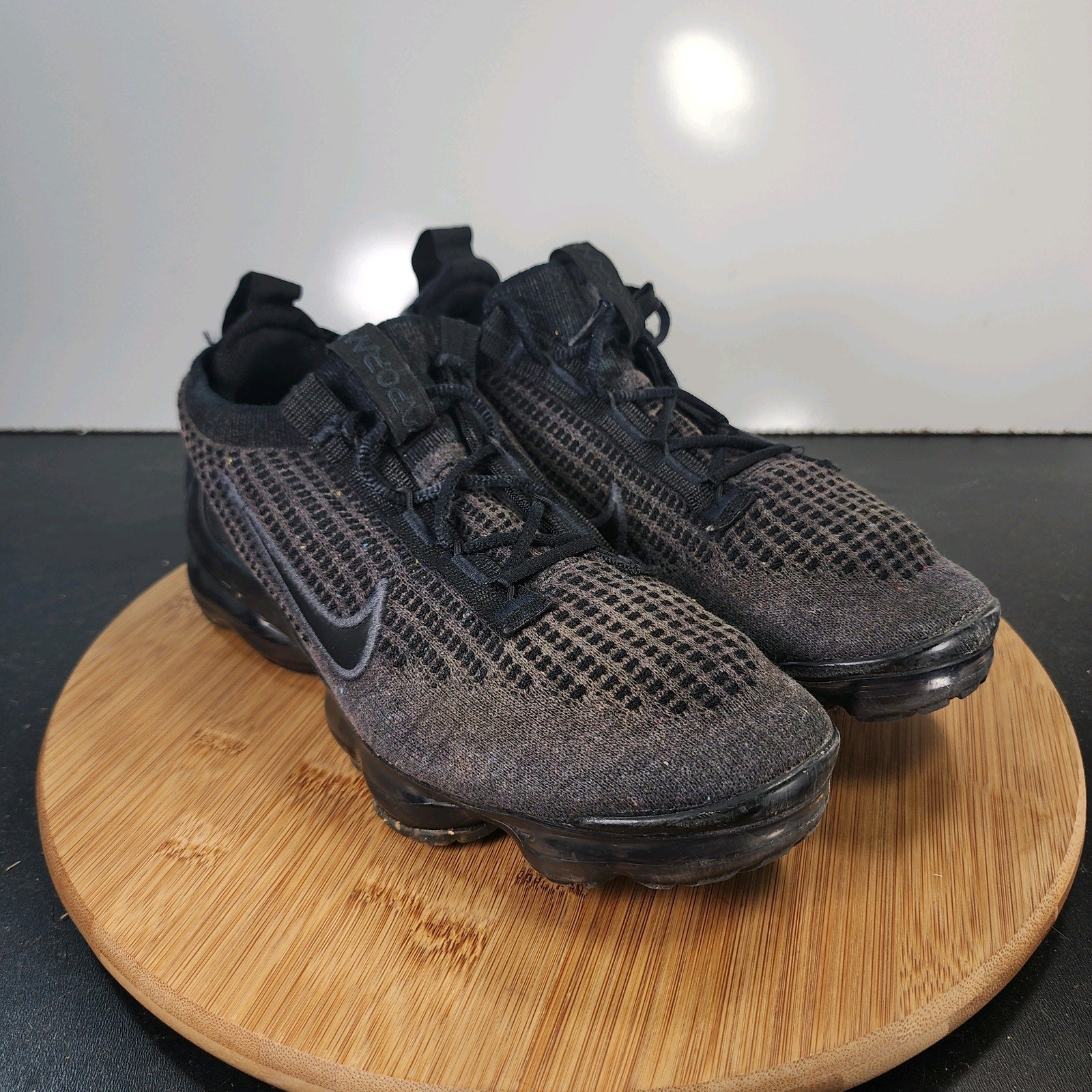 Sz 7Youth Fit 8.5Womens Nike Air VaporMax 010318 Black Flyknit Running Sneakers