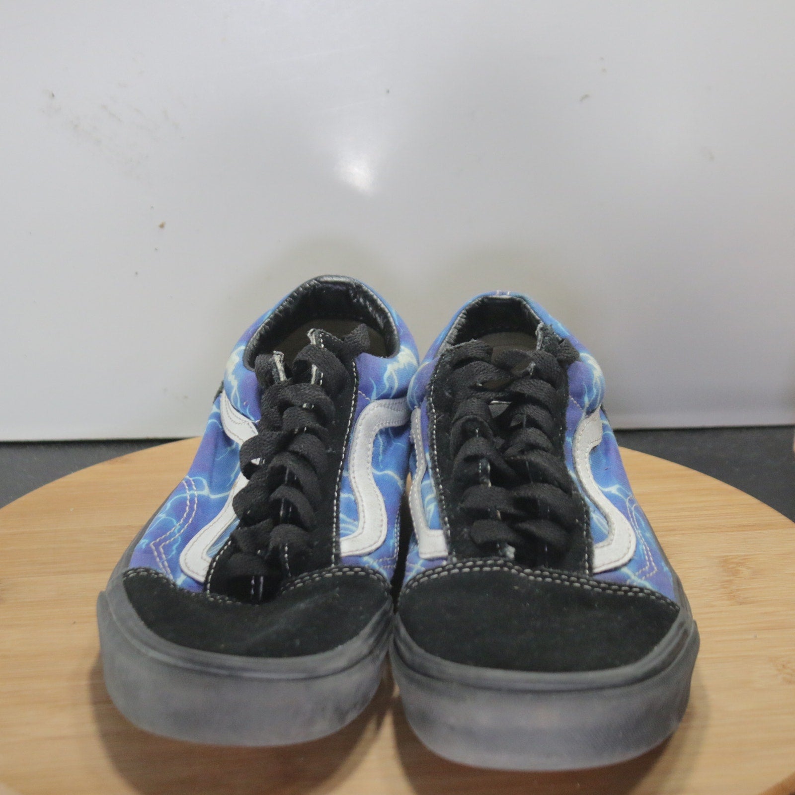 VANS Old Skool Low Sz 8.5 Womens 008244 Blue Black White Skateboarding Sneakers