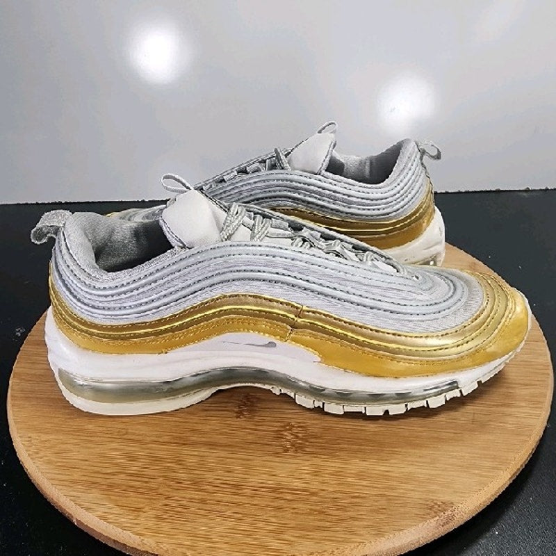 Nike Air Max 97 Low Sz 7.5 Womens 009122 Gray Gold Metallic Athletic Sneakers