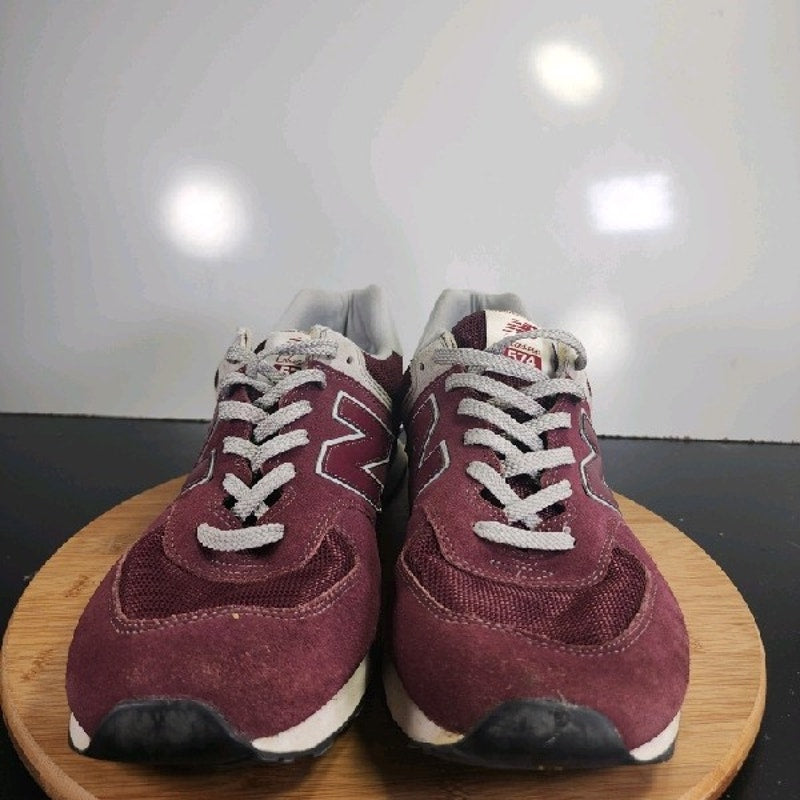 New Balance 574 Low Sz 13 Mens 008976 Burgundy White Running Athletic Sneakers